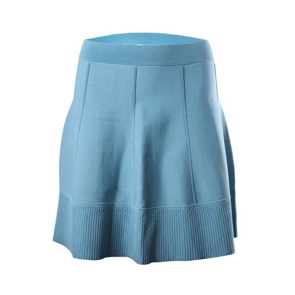 Sandro Paris Knitted Skirt in Blue Jersey